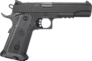 Picture of EAA Witness2311 45 ACP 11+1 5" Black Barrel, Black Serrated Slide & Polymer Frame w/Picatinny Rail & Beavertail Black Checkered Polymer Grips 395040
