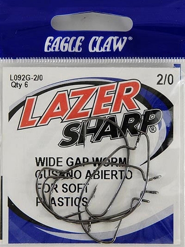 Picture of EAGLE CLAW LAZER X-WIDE GAP WORM HOOK L092GH-2/0