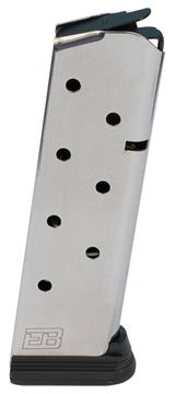 Picture of Ed Brown Magazine, 45ACP, 8 Rounds, Fits 1911, Includes Base Pad, Stainless, Silver 848