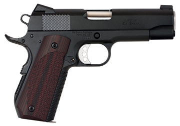 Picture of Ed Brown Kobra Carry, Semi-automatic, 1911, Commander, Bobtail Frame, 45ACP, 4.25" Barrel, Matte Finish, Black, G10 Grips, Thumb Safety, Black Fixed Rear Sight, Orange HD XR Front Sight, Recessed Slide Stop, 7 Rounds, 2 Magazines KC18-G4 KC18G4