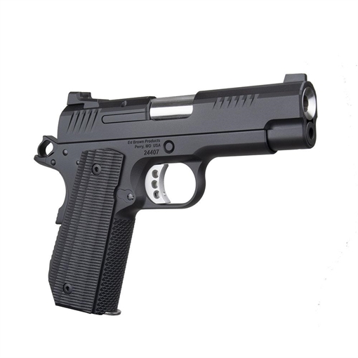Picture of Ed Brown EVOKC9LW 1911 EVO KC Lightweight 9mm Luger 7+1 4" Stainless Bull Barrel, Black Gen4 Serrated Slide, Black Gen4 Carbon Steel Frame w/Beavertail, Black Grips EVOKC9LW EVO-KC9-LW
