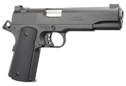 Picture of Ed Brown Special Forces Gen4 45 ACP 7+1 5" Stainless Steel Barrel, Stealth Gray Serrated Carbon Steel Slide, Stealth Gray Stainless Steel Frame w/Beavertail, Black VZ Grip, Right Hand SF18G4