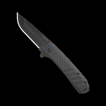 Picture of Outdoor Edge Razor VX4 EDC 3" Folding Drop Point Plain Black Oxide 420J2 SS Blade, Black Textured Carbon Fiber/G10 Handle VX430A