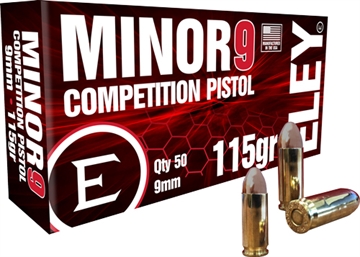 Picture of ELEY MINOR 9 COMPETITION 9MM 115GR FMJ 50RD 20BX/CS    ELE-09016K
