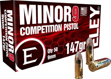 Picture of ELEY MINOR 9 COMPETITION 9MM 147GR FMJ 50RD 20BX/CS    ELE-09013K