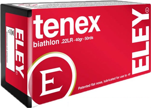 Picture of ELEY AMERICAS TENEX BIATHLON 22LR 40GR FLAT NOSE 50RD 100BX/CS 01400
