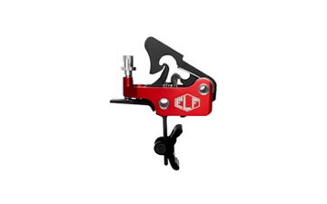 Picture of Elftmann Tactical Apex, FA, Adjustable Trigger, Curved with Black Shoe, Fits AR-15, Anodized Finish, Red APEX-B-C-FA