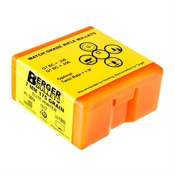 Picture of Berger Match Grade Hunting Bullets ELITE HUNTER 7mm .284" 175gr 100/ct 28554