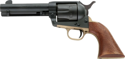 Picture of EMF DAKOTA II SA HGR 45LC 4 3/4' MATTE BLK W ANTIQUE BRASS B/S & T/G WAL GRIP DA45MBAB434NM