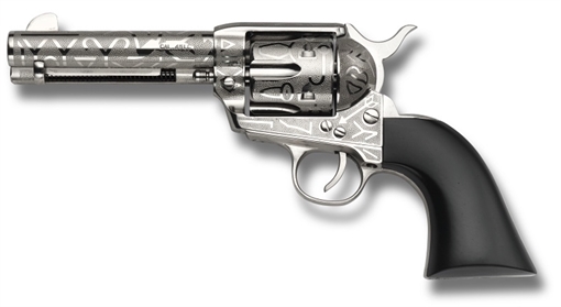 Picture of EMF DEX CATTLEBRAND SA REV 357 MAG 4 3/4 INCH NICKEL ENGRAVED ULTA BLK VARNWOO GRIP 641996000256
