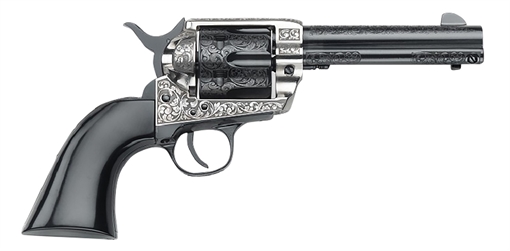 Picture of EMF THE GAMBLERS ROYALE HGR 45 LC 4 3/4 INCH OLD SILVER/BLUE/ENGRAVED ULTRA BLACK GRIPS` GW45GR434NMUB