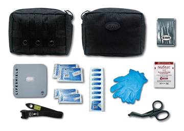 Picture of EMI - Emergency Medical E.T.R. Standard Active Shooter/Bleed Aid Kit with S.T.A.T. Tourniquet (Black) and Nu-Stat Dressing 9134