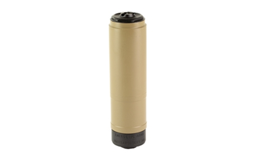Picture of Energetic Armament FEROX, 5.56 Caliber Suppressor, 12.5 Ounces, 5.9" Length, 1.63" Diameter, Stainless Steel Construction, 1/2-28 RH Direct Thread, Compatible with Other Mounting Hardware, Cerakote Finish, Flat Dark Earth EA16