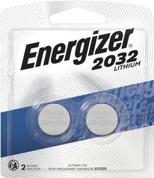 Picture of Energizer CR2032 Lithium Battery Silver 3.0 V 235 mAh, Qty (2) Single Pack 2032BP2