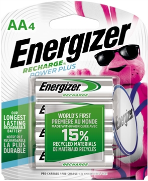 Picture of ENERGIZER RECHARGABLE POWER PLUS BATTERIES AA 4 PACK NH15BP-4