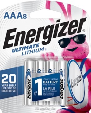 Picture of Energizer AAA Ultimate Lithium Silver 1.5V Lithium, Qty (8) Single Pack L92SBP8H3