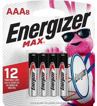 Picture of Energizer AAA Max Black/Silver 1.5V Alkaline Qty (8) Single Pack E92MP8