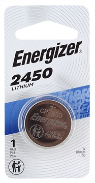 Picture of Energizer 2450 Battery Silver Lithium Coin 3.0 Volts, 620 mAH Qty (72) Single Pack ECR2450