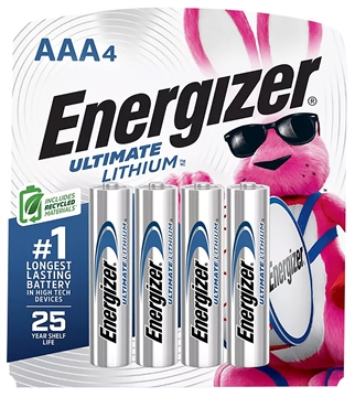 Picture of Energizer AAA Ultimate Lithium Silver 1.5V Lithium, Qty (4) Single Pack L92SBP4H3