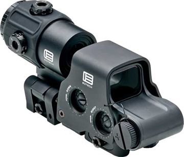 Picture of EOTECH Holographic Hybrid Sights, Night Vision Sight, 68MOA Ring with 2 MOA Dots, Black, Side Buttons, Includes EXPS3-2 & G43 Magnifier With QD Switch-to-side Mount HHS VI HHSVI