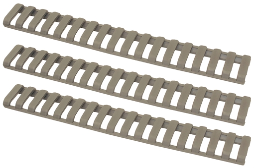 Picture of Ergo 1373DE Low-Pro Ladder Rail Covers Rifle 18 Slot Dark Earth Rubber 3 Pack 1373DE 4373-3PK-DE