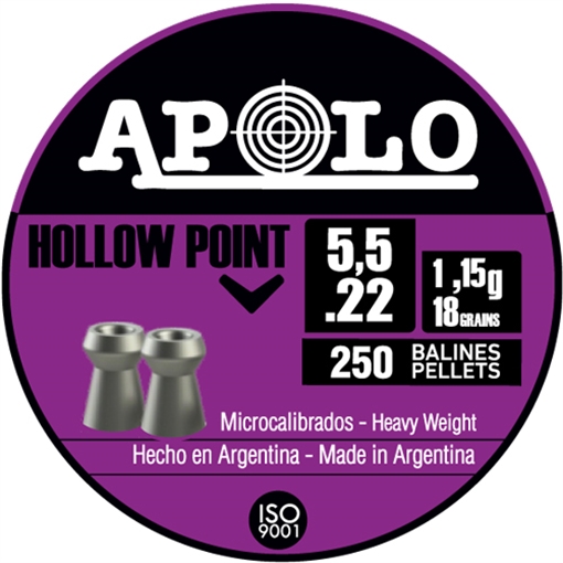 Picture of Hatsan Apolo Hollow Point Air Rifle Pellets .22 Cal 18 gr 250/ct E19701