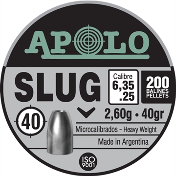 Picture of Hatsan Apolo Slug Air Rifle Pellets .25 Cal 40 gr 200/ct E19304