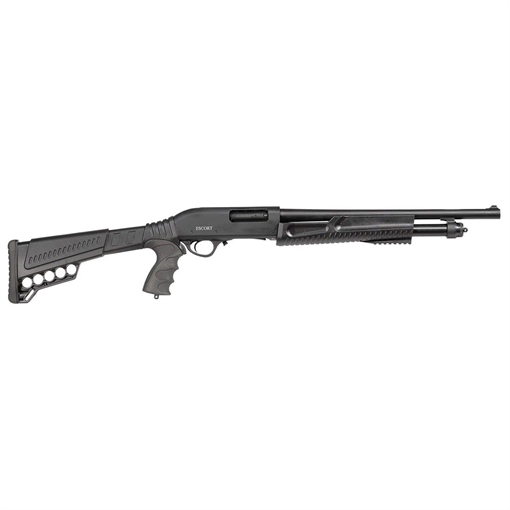 Picture of Escort Slugger Tactical Pump Shotgun 12ga 3" Chamber 5rd Capacity 18" Barrel Black Synthetic Stock HEST12180001