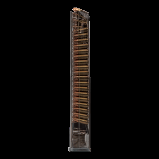 Picture of ETS Group Pistol Mags 40rd Extended 9mm Luger Compatible w/ Glock 17/19/26/45/18/19X/34 Smoke Polymer SMKGLK1840