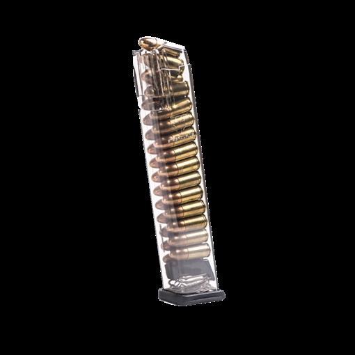Picture of ETS Group GLK9170 Pistol Mags Competition Legal 27rd Extended 9mm Luger Compatible w/Glock 17/18/19/19X/26/34/45 Gen1-5 Clear Polymer GLK9170 GLK-9-170