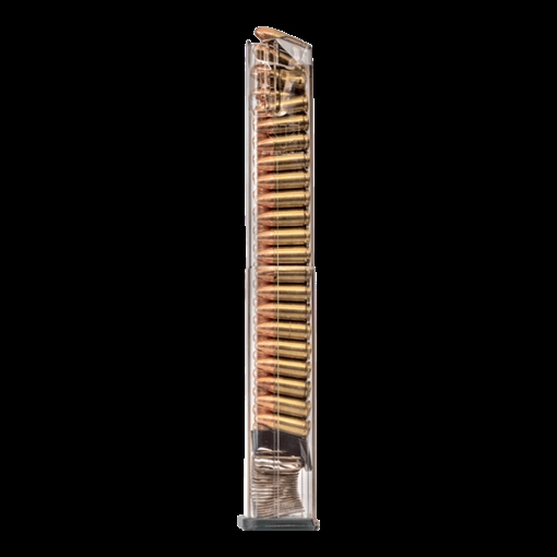Picture of ETS Group Pistol Mags 40rd Extended 9mm Luger Compatible w/ Glock 17/18/19/26/34/45 Clear Polymer GLK1840