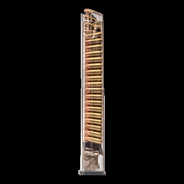 Picture of ETS Group Pistol Mags 40rd Extended 9mm Luger Compatible w/ Glock 17/18/19/26/34/45 Clear Polymer GLK1840