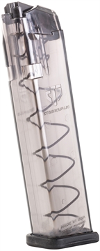 Picture of ETS Group Pistol Mags Competition Legal 22rd Extended 9mm Luger Compatible w/ Glock 17 Smoke Polymer SMKGLK922