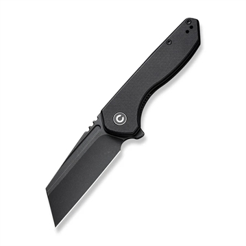 Picture of Civivi Knives ExOne 2.94" Folding Reverse Tanto Plain Black Stonewashed Nitro-V Steel Blade, Black Textured G10 Handle C23036-1