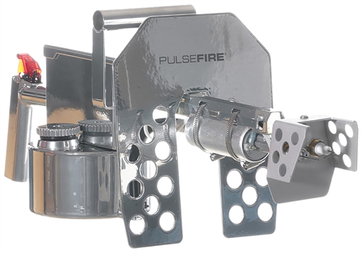 Picture of Exothermic Technologies Pulsefire LRT Mirror Silver Aluminum/Brass/Viton 25 ft Flame Range 25.70" Long Fuel Gasoline/Gasoline, Diesel Mix Includes Battery/Battery Charger PFLRTSILV