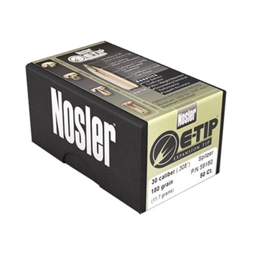 Picture of Nosler E-Tip Lead Free Rifle Bullets .30-30 Win .308" 150 gr RN-ETIP 50/ct 59451