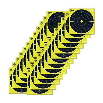Picture of EZ-Aim Splash Reactive 8" Bullseye Hanging Paper 8" x 8" Black/Yellow White 25 Per Pkg 15213