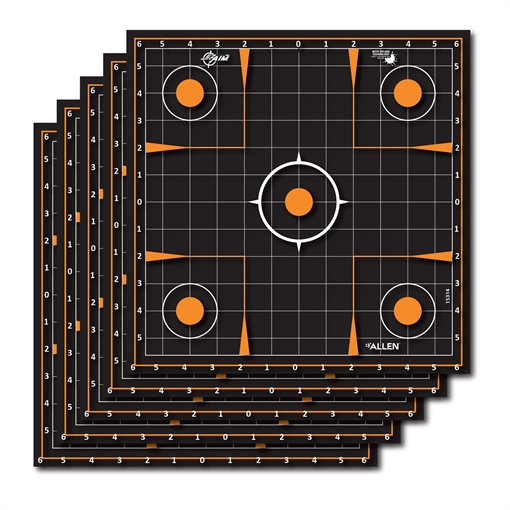 Picture of EZ-Aim Splash Reactive Self-Adhesive Paper Black/Orange 12" Sight-In Grid 5 Pack 15314