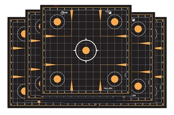 Picture of EZ-Aim Splash Reactive Self-Adhesive Paper Black/Orange 12"x12" Sight-In Grid 10 Pack 1531410