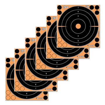 Picture of EZ-Aim Splash Reactive Self-Adhesive Paper Black/Orange 8" Bullseye 6 Pack 15316