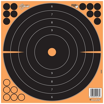 Picture of EZ-Aim Splash Reactive Self-Adhesive Paper Black/Orange 12"x12" Bullseye 25 Pack 1531725