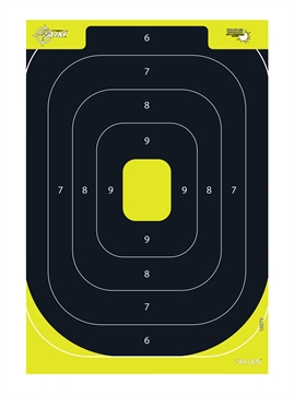 Picture of EZ-Aim Splash Reactive Target IPSC Silhouette Paper Hanging 12.50" W X 18.25" H Black/Yellow 8 Per Pkg 15372