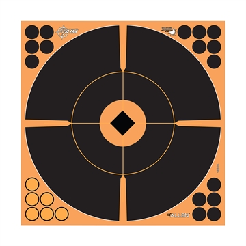 Picture of ALLEN EZ AIM SPLASH ADHESIVE 12 x 12 BULLSEYE TARGET WITH CROSSHAIR RECTICLE 5 PACK 15376