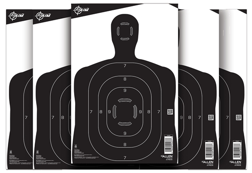 Picture of Allen Company EZ AIM Adhesive, Bullseye, 12"x18" Square, 25 Pack, Black/White 15447
