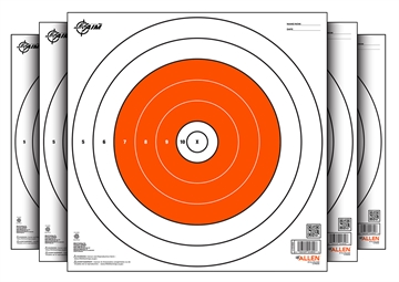 Picture of EZ-Aim Bullseye Paper Hanging 12" x 12" White/Orange 12 Per Pack 15496