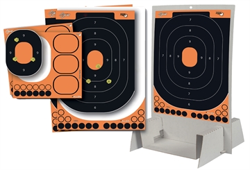 Picture of EZ-Aim Splash Reactive Trainer Kit Self-Adhesive Paper Black/Orange 14"x22" Oval 15548