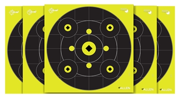 Picture of Allen Company EZ AIM Adhesive, Bullseye, 12" x 12", 12 Pack, Black/Chartreuse 15577