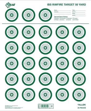 Picture of EZ-Aim Official IBS Rimfire Target Non-Adhesive White/Green 25 Pack 15582