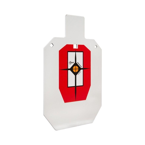 Picture of EZ-Aim Hardrock AR500 IPSC Silhouette Shooting Target 9"W x 14.875H" White/Red/Black 15371