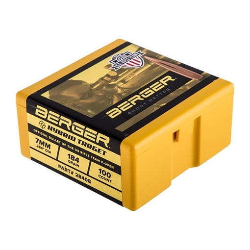 Picture of Berger F-Open Hybrid Target Rifle Bullets 7mm .284" 184 gr HT 500/ct 28708